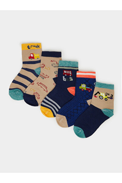 Styli Pack of 5 - Graphic Pattern Cotton Blend Socks