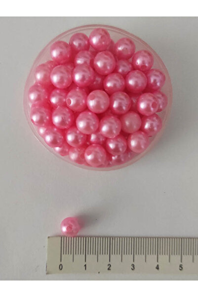 tm tasarı mağazası 25 Adet Dekoratif Plastik Şeker Pembesi Delikli 8 Mm Top Ş...