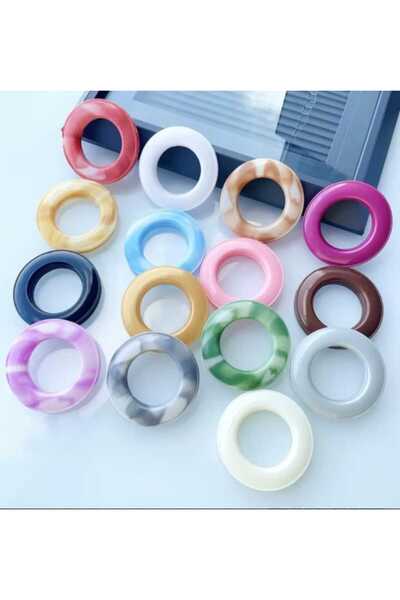 yiğit aksesuar 20 Adet 14 mm Delikli Karışık Halka Boncuk Mini Bilezik plasti...
