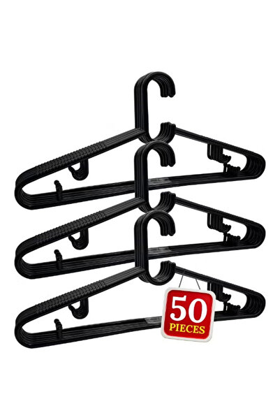 Duravel Plastic Hanger 50 Pcs Set, Non-Slip Clothes Hangers for Wardrobe, Clo...