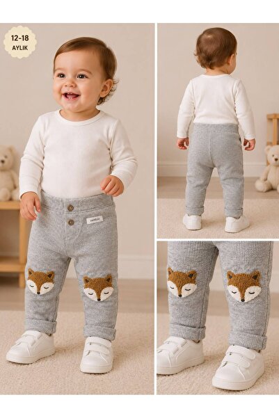 vinezza % 100 Organik Pamuklu Tilki Desenli Unisex Bebek Alt