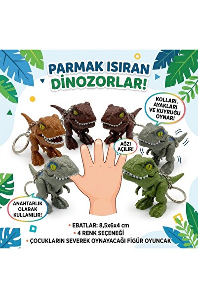 Çocuklar için Sevimli Dinozor Karakterleri Parmak Isıran Anahtarlıklı