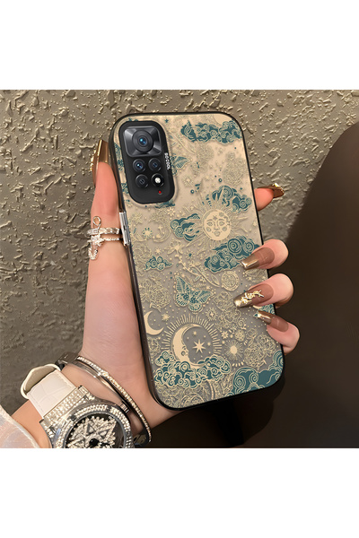 ARTISHELL Redmi Note 11 Pro 4G/5G Uyumlu Altın Renkli Güneş Ay Deseni Şık Tel...