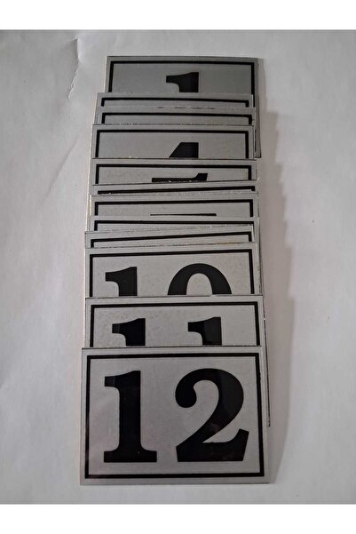 GENDEC 6x8 cm Yapışkanlı No 1'den 12'e Raf, Posta Kutusu, Dolap, Ayakkabılık,...