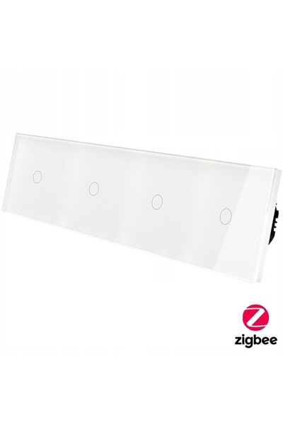 İNDUAL 1+1+1+1 Comutator tactil din sticlă Zigbee Tuya Smart Life Alb