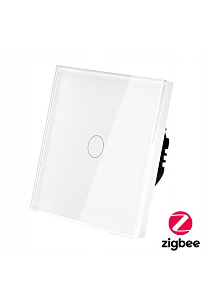 İNDUAL Comutator tactil din sticlă simplu Zigbee Tuya Repetor Alb
