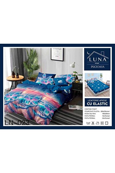Pucioasa Lenjerie de Pat Finet Gros 6 Piese Cearceaf cu Elastic 180x200 cm