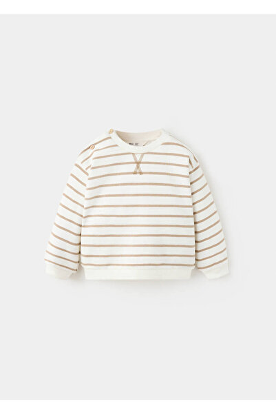 MANGO Baby Çizgili koton sweatshirt