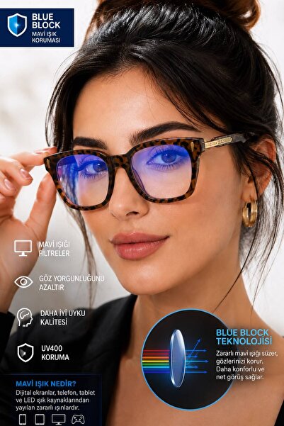 ModaLucci Blue Block Mavi Işık Korumalı Bilgisayar Gözlüğü | UV400 Korumalı |...