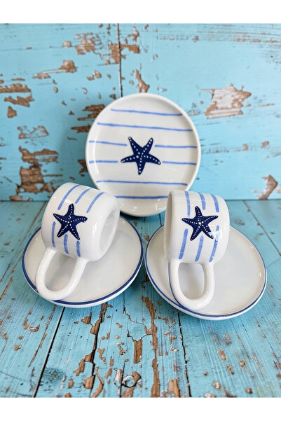 Xhoie Ceramics طقم أكواب قهوة مارين ستار
