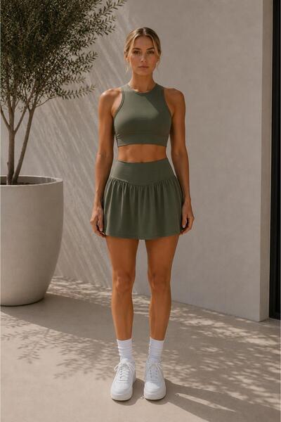 ALEXANDERGARDI High Waist Shorts Skirted Sports Set