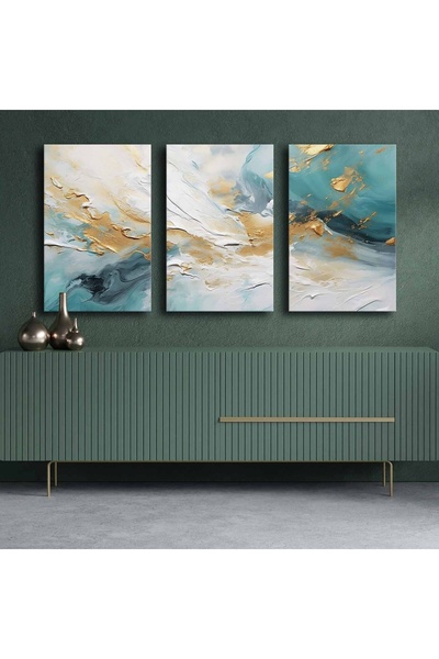 OEM Set de 3 tablouri decorative pe pânză 45x70 cm, 100% pânză, dimensiune to...
