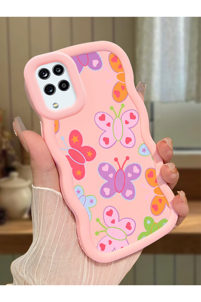 Hontinga Samsung Galaxy A12 Compatible Case Camera Protector Pink Silicone Co...