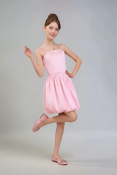 Ricalena Girl's Satin Lined Balloon Evening Dress Graduation Wedding Celebrat...