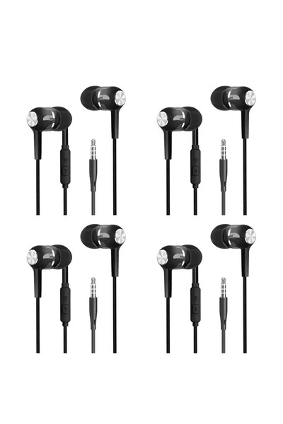 Choice6 black 4pcs 1/2/3/4Pcs Universal 3.5mm Wired Headphones Sport Earbuds ...