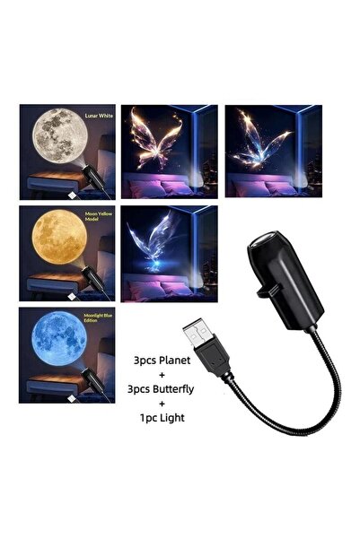 Choice مصباح سقف LED بـ 6/9 أوضاع يعمل بـ USB، إضاءة ليلية بتصميم الحوت والمح...