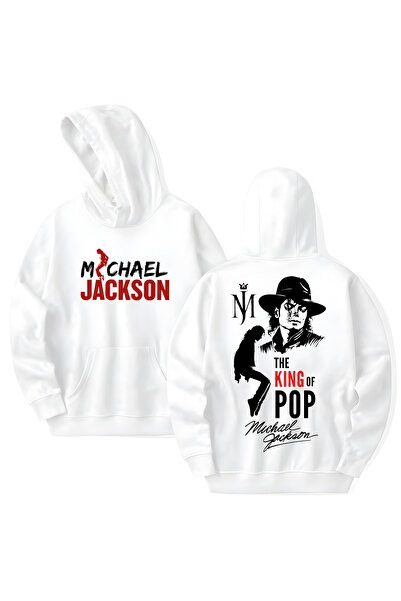 STİL-X Φούτερ με κουκούλα από βαμβάκι με στάμπα Michael Jackson, μακρυμάνικο,...