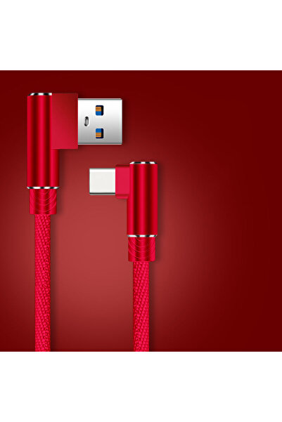 Choice10 1.5m Red 90° Elbow 5A 40W USB C Cable USB To Type C Fast Charger Cab...