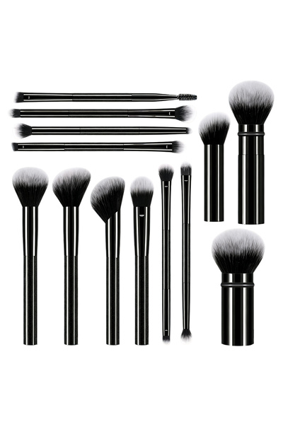Arabest 13Pcs Black Makeup Brush Kit with Retractable Kabuki & Spoolie, Quali...