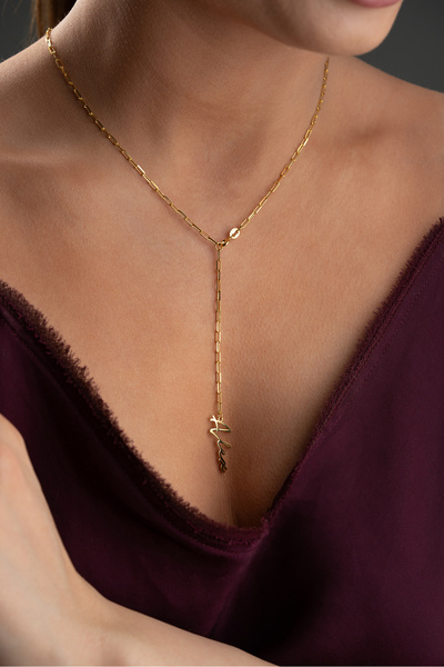 beonejewelry 925 Ayar Gümüş Kişiye Özel İsimli Y Kolye
