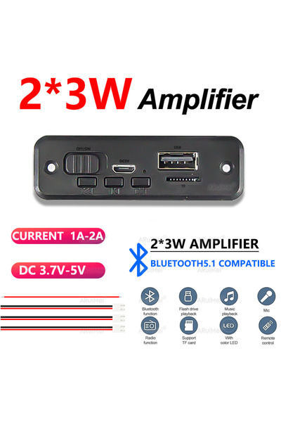 Choice 6W 6W Bluetooth Amplifier Board MP3 Player Module with USB TF FM Radio...