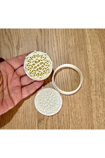 Volala Art Mandala Yuvarlak Formlu Seramik Çamuru/Polimer Kil Kalıbı - 5 cm