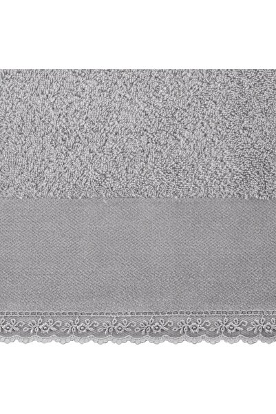 Eurofirany Prosop de baie EMI 70x140 cm, argintiu, cu broderie minuțioasă și ...