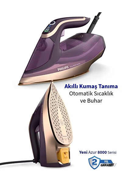 Philips Kumaşa Göre Isı ayarlayan Azur 8000 Serisi Buharlı Ütü OptimalTEMP Te...