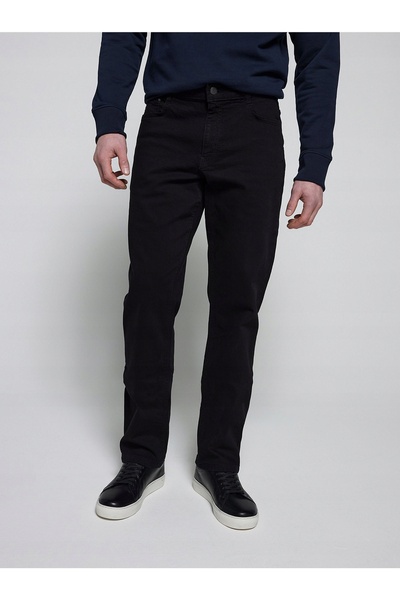 NO BRAND Blugi negri pentru bărbați, croială dreaptă, Texass Jeans Xf101 R W3...