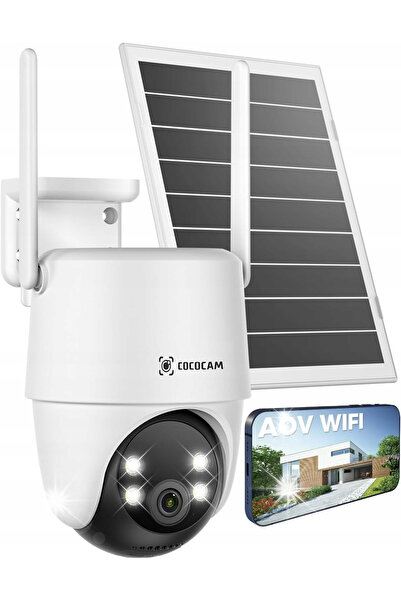 NO BRAND Cameră de exterior Cococam 3Mp Înregistrare 24/7 Ai Ptz Panou solar ...