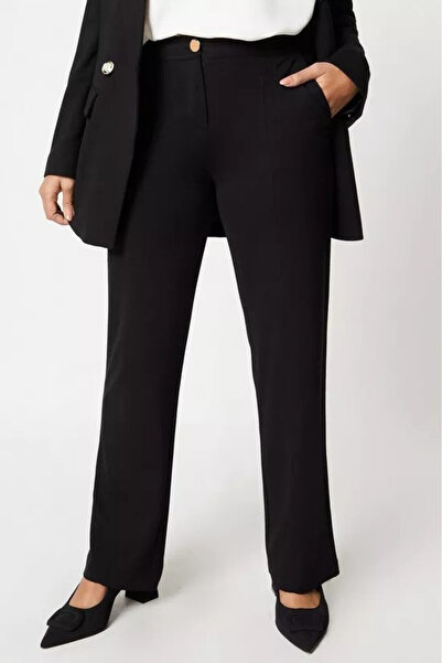 NO BRAND Pantaloni clasici negri, croială dreaptă, buzunare netede, Wallis 38