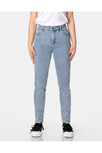 NO BRAND Pantaloni de damă albastru deschis, blugi din denim, cu talie înaltă...