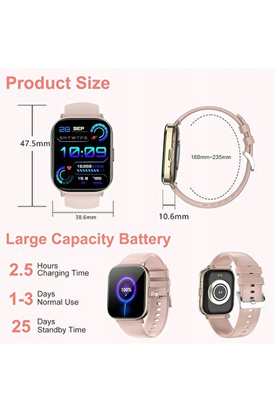 NO BRAND Smartwatch Fitoncloud Apeluri SMS 2,01 " IP67 Monitor ritm cardiac P...