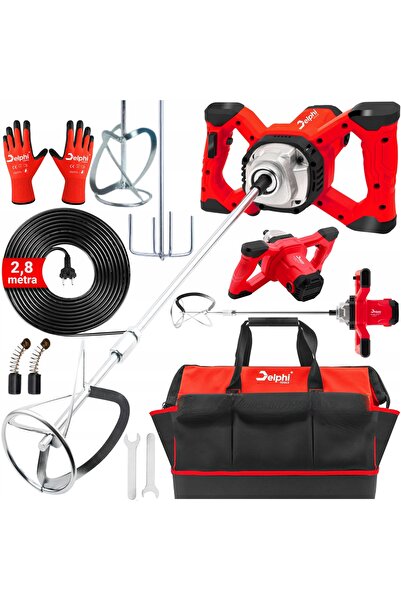 NO BRAND Mixer electric pentru beton, adeziv și vopsea, 2600W, cu 2 palete, m...