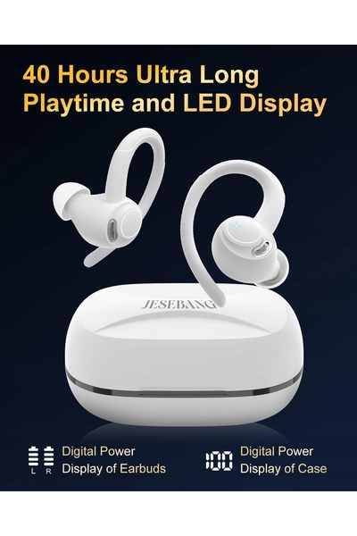 NO BRAND Căști wireless Bluetooth Jesebang yt18 intraauriculare 5.3 ENC 40h albe