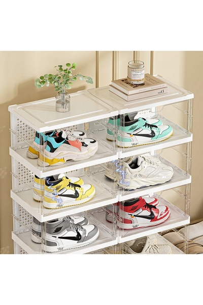 NO BRAND 3x Organizatoare pentru cutii de pantofi, Recipiente tip raft pentru...