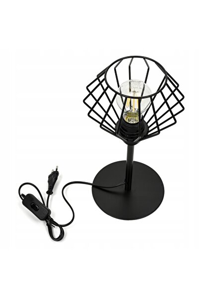 NO BRAND Lampă de masă/birou LED, lumină de noapte, neagră, modernă, E27, pen...