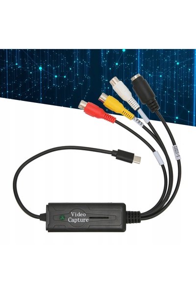 NO BRAND Placă de captură video Type C, adaptor RCA la USB, negru