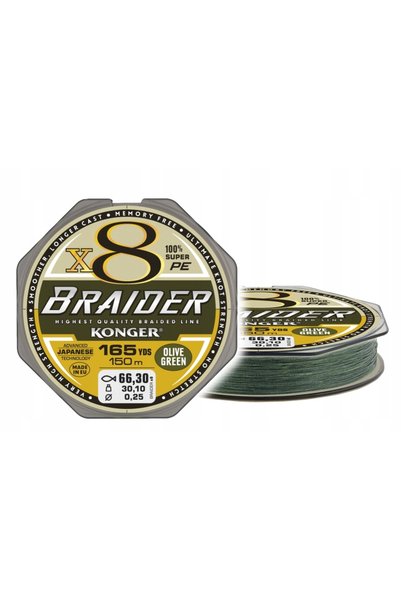 NO BRAND Plecionka Konger Braider X8 Verde Măsliniu 0.14 - 150