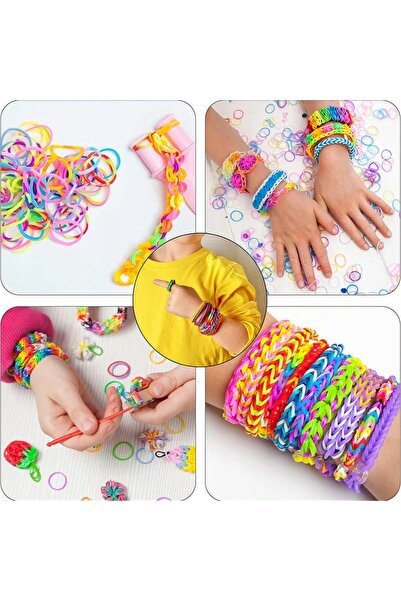 NO BRAND Elastice pentru brățări, Set de elastice Loom Bands, 12000+ El XXL p...