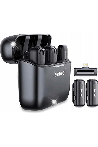NO BRAND Leereel 2 X Microfon Lavalieră Duală Wireless pentru iPhone și iPad