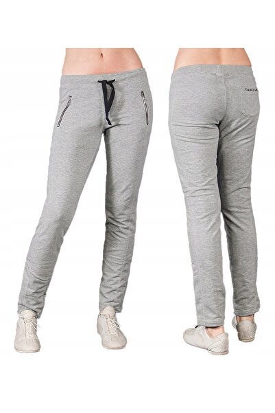 NO BRAND Pantaloni de trening sport de damă, din bumbac, Eva, XL, gri
