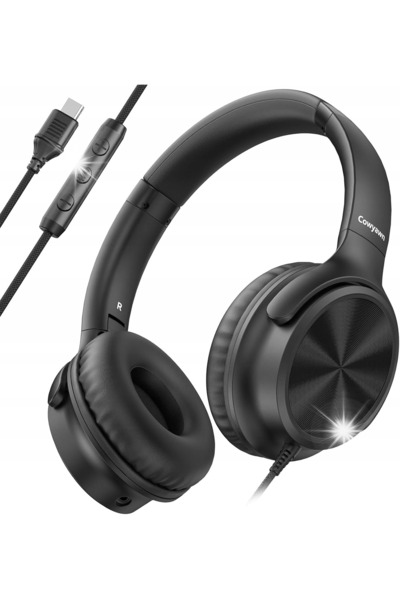 NO BRAND Căști Over-Ear USB-C cu microfon - Pliabile, Stereo HD