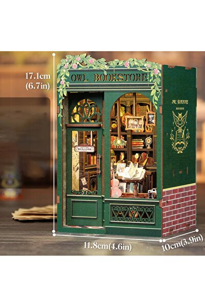NO BRAND Kit de construcție creativ 3D DIY, Mini-casă tip Book Nook cu LED, V...