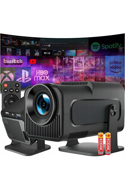 NO BRAND Proiector Android TV WiFi LED mini portabil inteligent rotativ cu di...