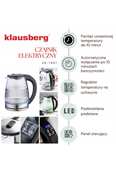 NO BRAND Fierbător electric Klausberg Kb-7887 2200 W 1,8 L Incolor
