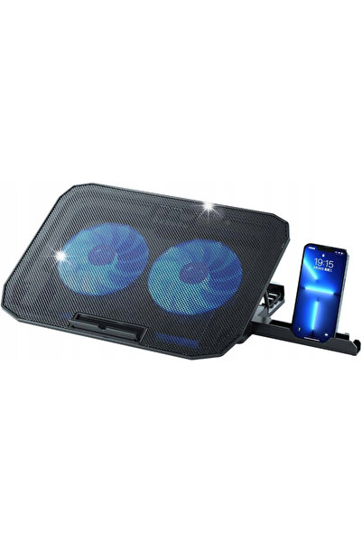 NO BRAND Suport de răcire pentru laptop 12-17 inci, 2 ventilatoare, LED, 5 ni...