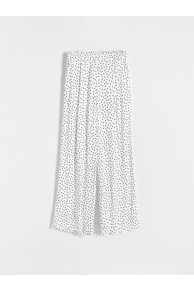 NO BRAND Pantaloni albi largi drepți, pantaloni bleumarin, pantaloni culoarea...