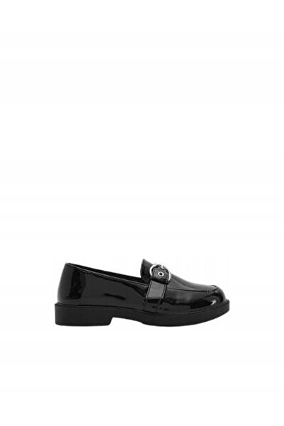 NO BRAND Mocasini slip-on din piele lăcuită neagră cu cataramă decorativă Res...