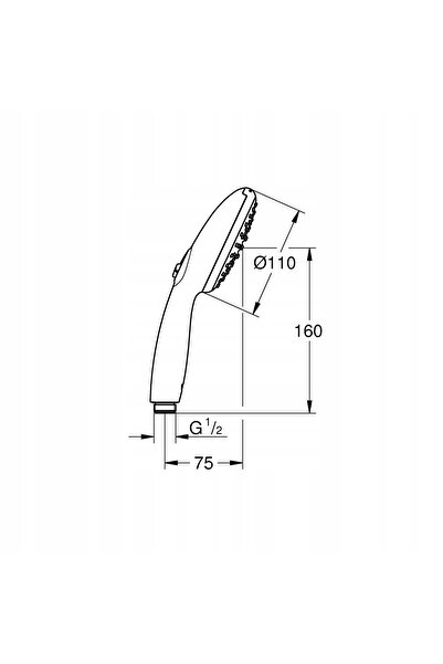 Grohe Vitalio Start 110 Cap de duș cu 2 jeturi Negru mat 279462431